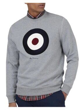 Ben Sherman Mod Logo French Terry Gray Crewneck Sweatshirt
